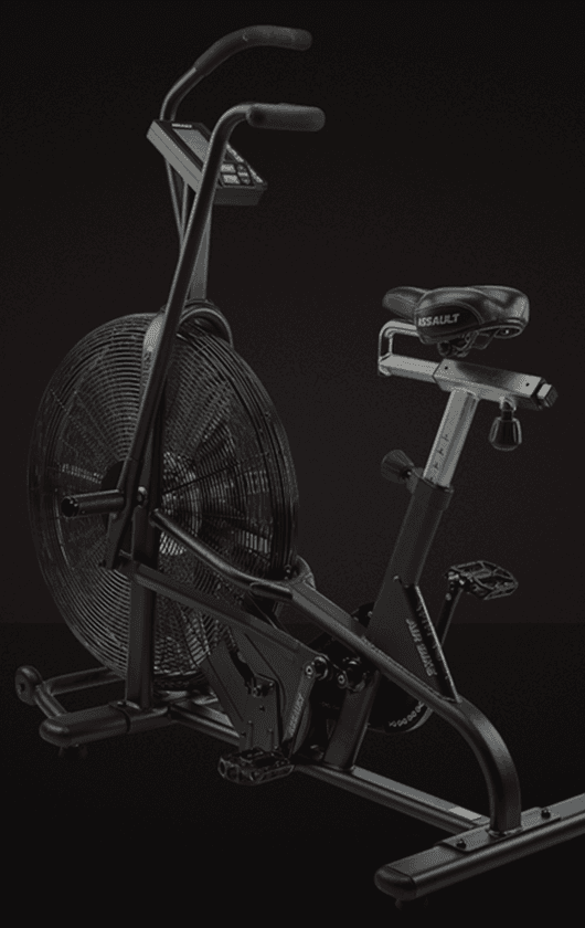 A black and silver exercise bike.